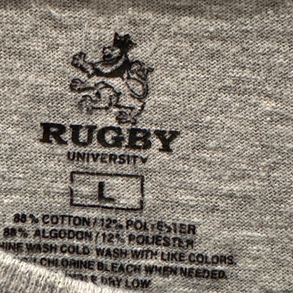 Rugby Classic Gray Men's T-Shirt LARGE - Picture 3 of 5